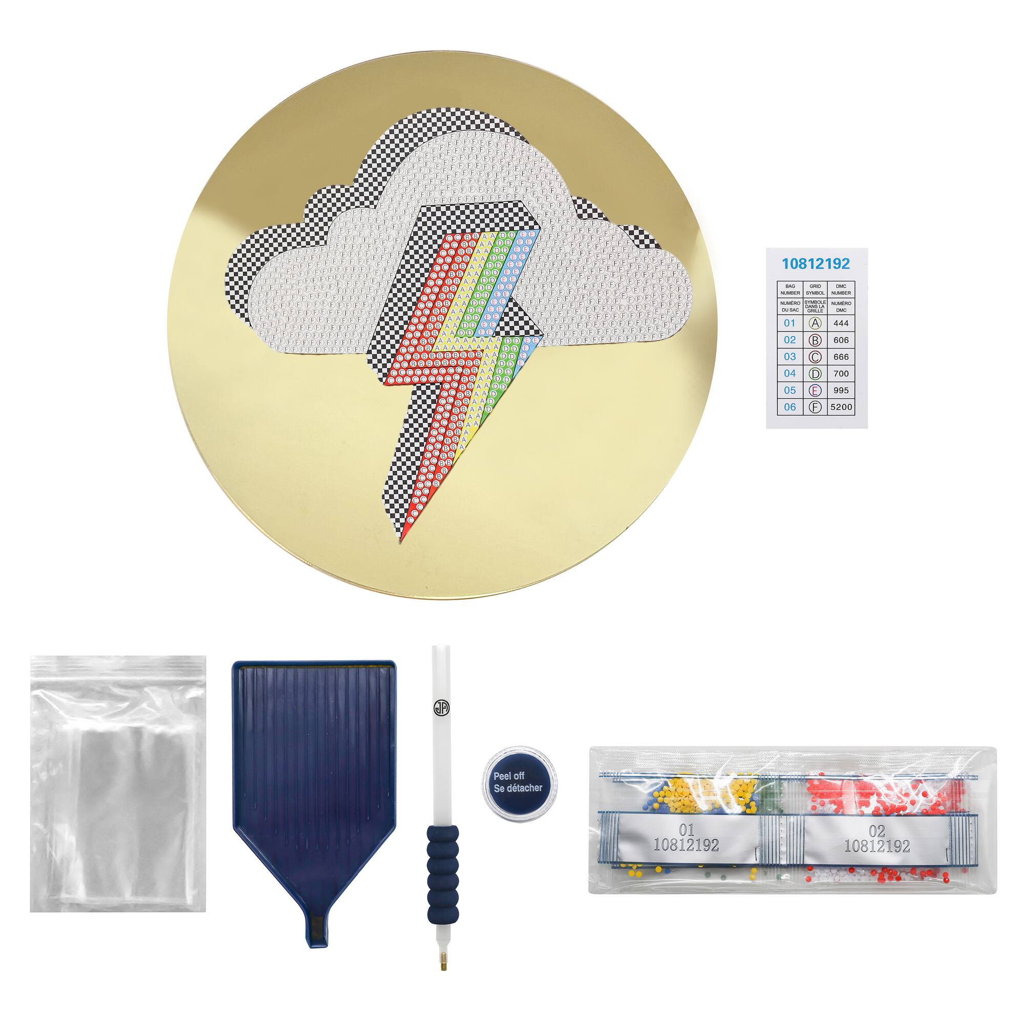 Jonathan Adler x Michaels 7.75" Lightning Rainbow Diamond Art Wall Décor Kit